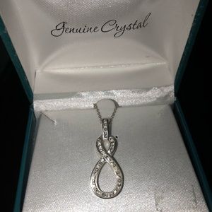 silver infinity rhinestone necklace